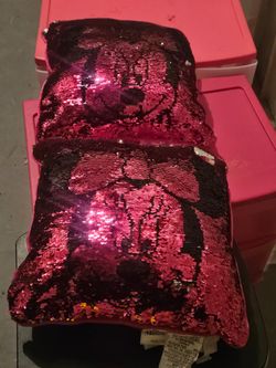 Minnie mouse sequin pillows set of 2
