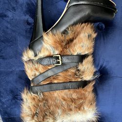 Ugg 4 Inch Leather And Fur Boots