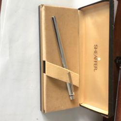 Sheaffer Targa Lined Chrome Fountain Pen Stickered