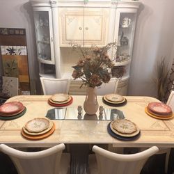 Italian Dining Table & Curio Cabinet