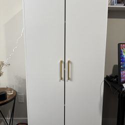 Tall White Storage Cabinet