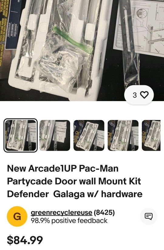 Arcade1UP Partycade Wall Mount Door Kit Ms Pac Man Defender Centipede etc.