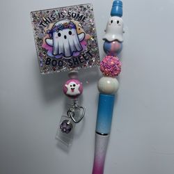 Halloween Badge Holder And Pen