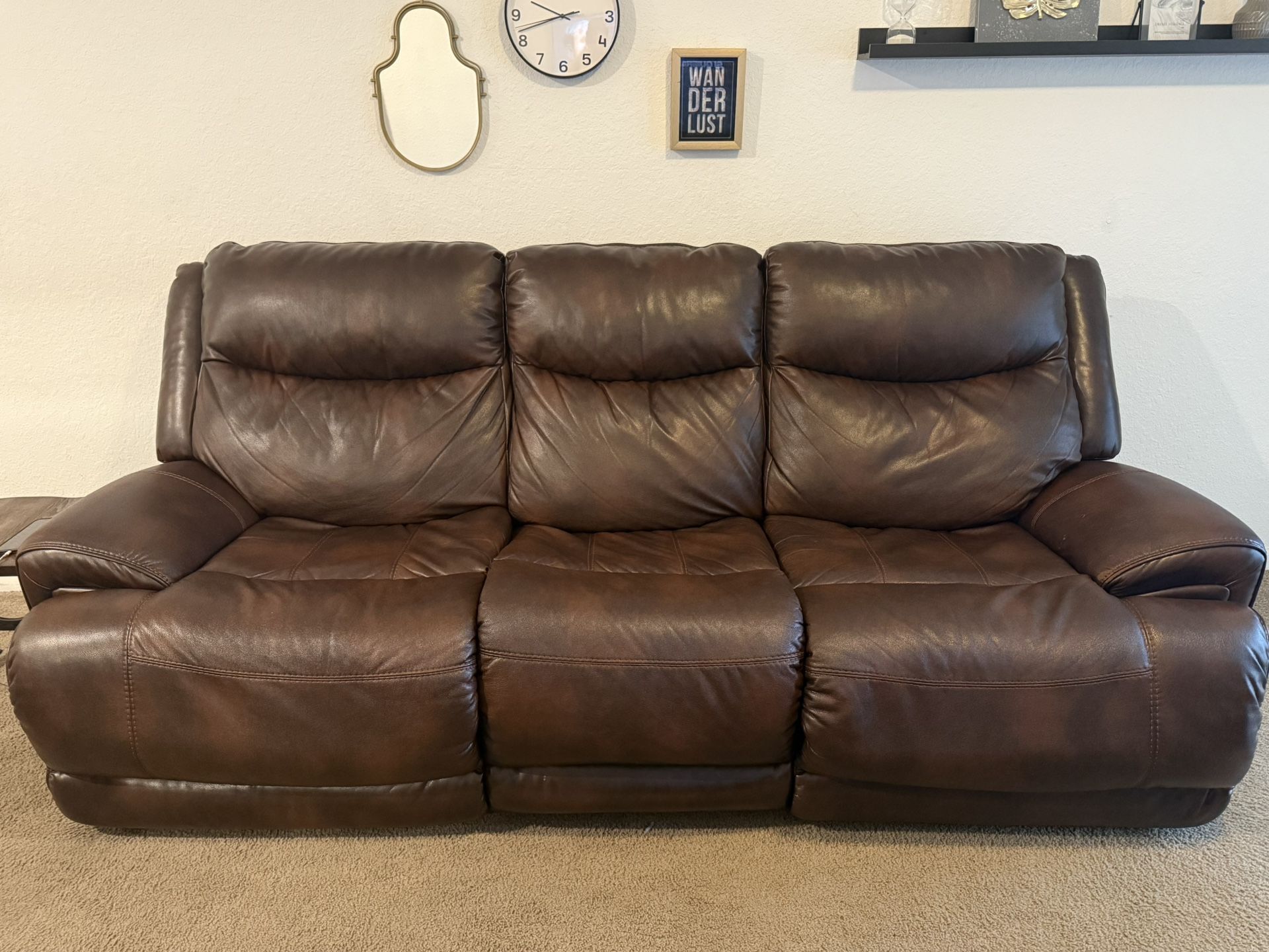 Recliner Sofa Set With Ottoman & 2 Side Tables