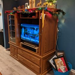 Solid Oak Entertainment Center