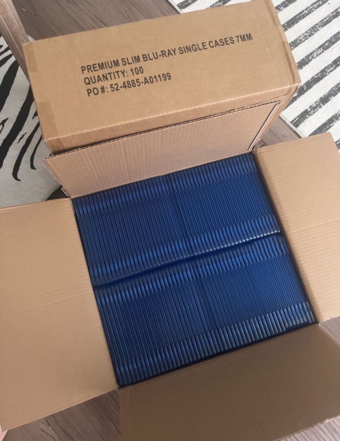 NEW 200 Slim 7mm Single-Disc Blu-Ray Jewel Movie Disc Cases