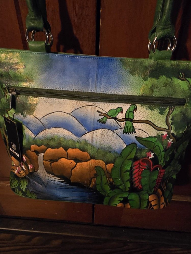 New BIACCI Tropical Leather Purse