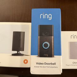 New  Ring Indoor Cam,  Video Doorbell,  And Chime
