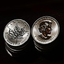 1oz .9999 Silver Canadian Silver Maple Leaf Coins