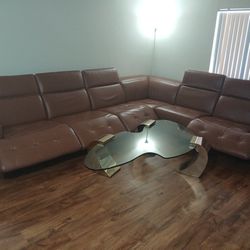 Living Room Leather Sofa Set 