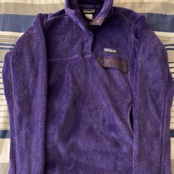 Women’s Patagonia Retool Snap-T Thermal Pro Fleece Pullover Purple Jacket Size XS 