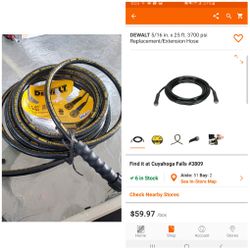 DEWALT 5/16 in. x 25 ft. 3700 psi Replacement/Extension Hose