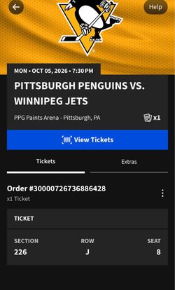 Penguins Game Tomorrow Dollar Dogs 1 Seat