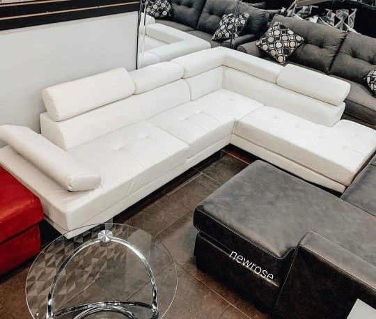 in Stock Available 🍀🍀 Antares White Modern Sectional/ Couch