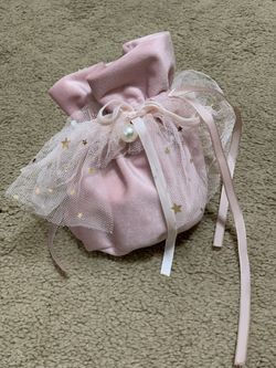 pink satin Bridal Wedding Pouch gift bag