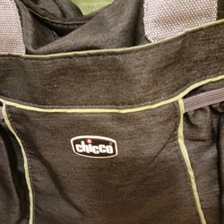 Baby Diaper Bag BY CHICCO COLOR SMOKE BLACK AND LINE GREEN INTERIOR