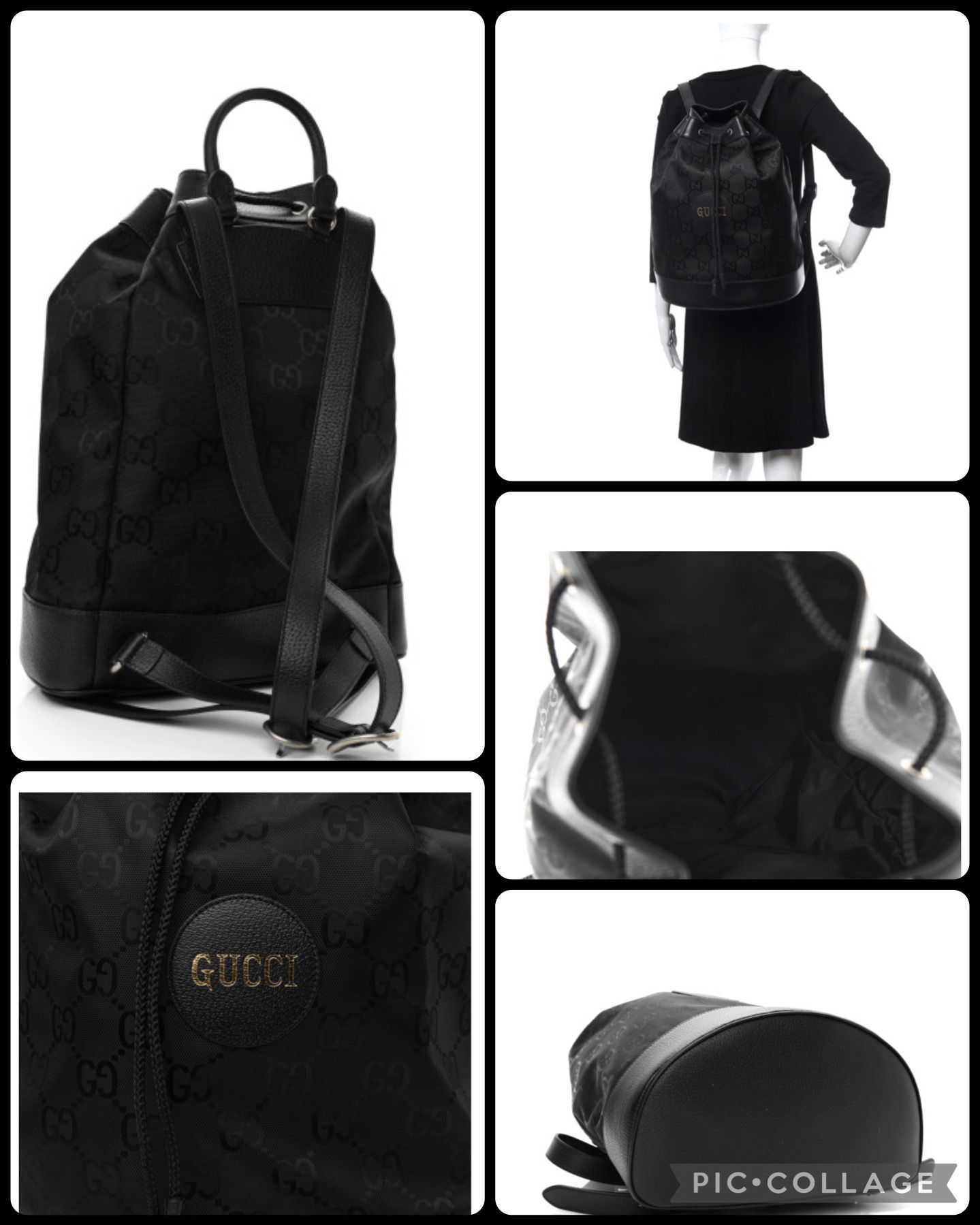 BRAND NEW GUCCI BACKPACK!!! DONT MISS THIS!!! Econyl Nylon Monogram Off The  Grid Drawstring Bucket Backpack Black for Sale in Midway City, CA - OfferUp