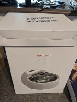 Dog water fountain with stainless steel hose. New.