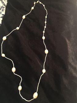 Faux Pearl Necklace 22” Long