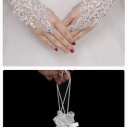 Gorgeous wedding accessories money holder and fingerless gloves