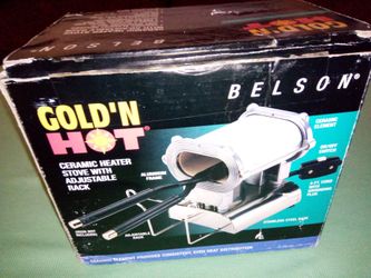 Gold and Hot Ceramic heater stove with adjustable rack
