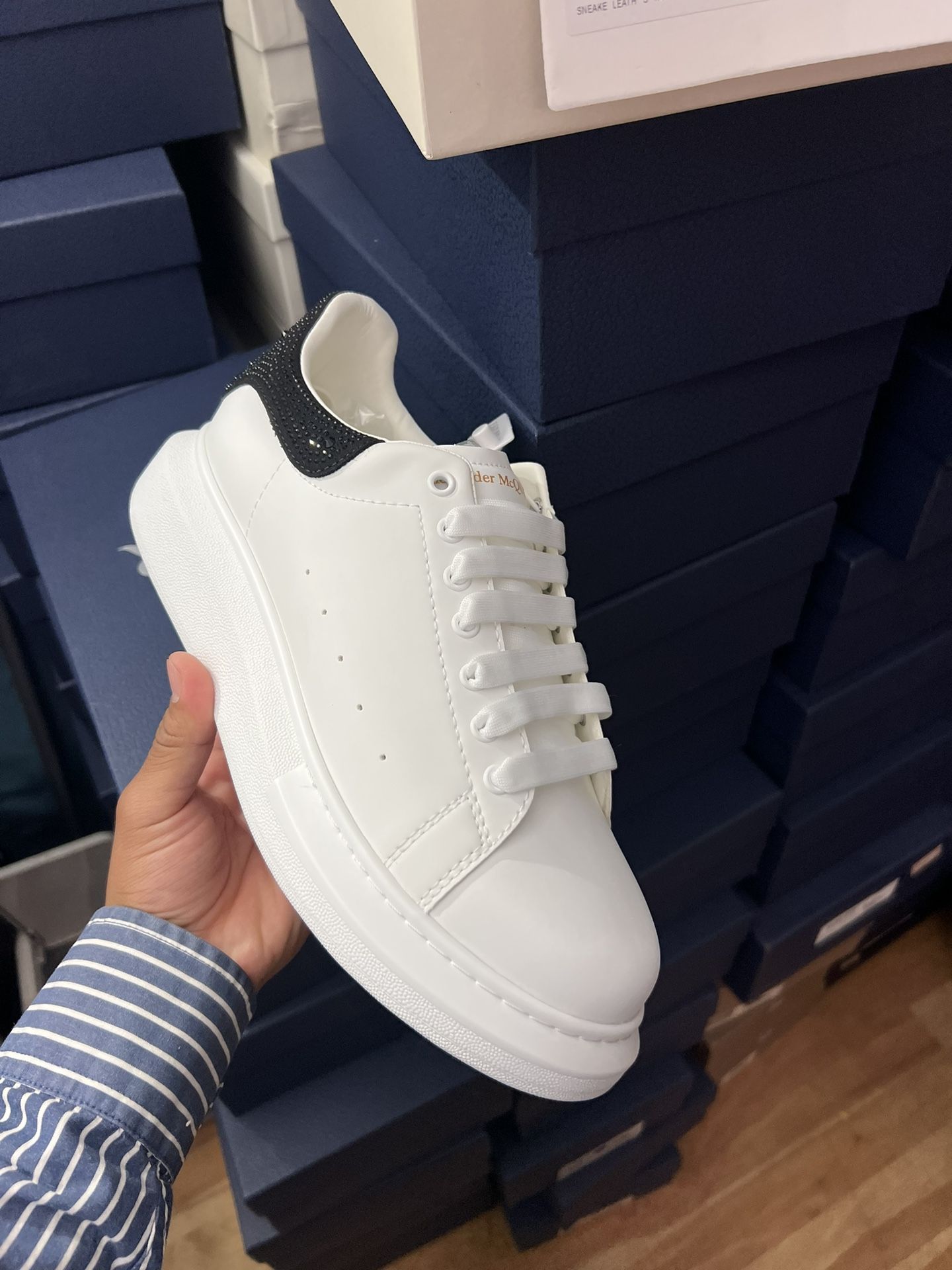 Alexander McQueen White And Black With Rhine Stones