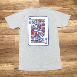 Vans Skater Skeleton King Playing Card Graphic Gray Classic Fit T Shirt Mens M