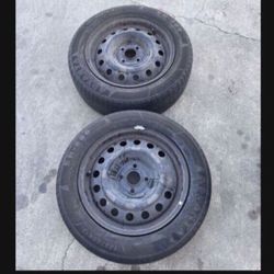 2 —- 185/60r15 4x100 4x3.94 Stock Civic Rims Wheels With Tires!!!!!!!