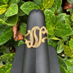 10k solid yellow gold letter N size 6.5