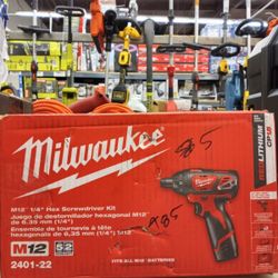 MILWAUKEE M12 1/4IN HEX SCREWDRIVER KIT