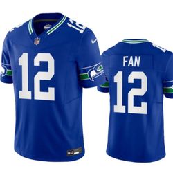 Old School Rare 12th Fan Throwback SEATTLE Seahawks Jersey Jerseys