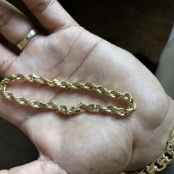 10k Solid Gold Rope Bracelet 
