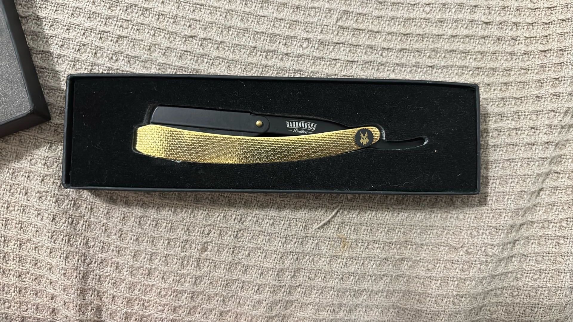 Barbarossa The Sabre Straight razor 24K Gold Plated