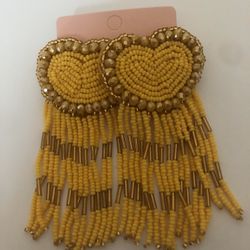 Women’s American Indian Bead Fringe Dangling Earrings