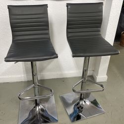 Bar Stool Black And Chrome Silver