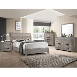 4 PCs Bedroom Set Dresser Mirror Queen Bed & Nightstand. ( FINANCING OPTIONS )