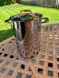 NEW!  All Clad 12” Tall Pot with Strainer Basket