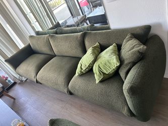 Green sofas