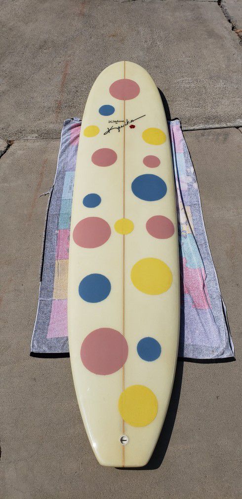 Surfboard Funboard Longboard - 8ft - 2+1 Fin Setup
