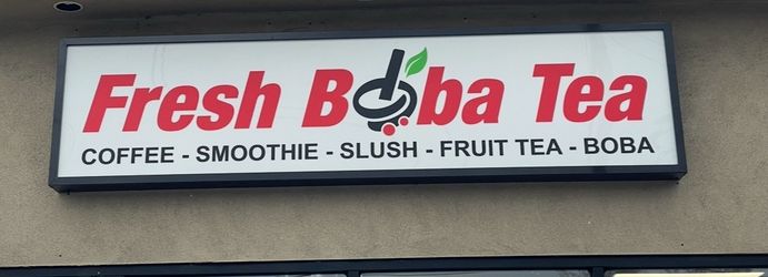 3” X 10” Acrylic Box Sign Boba Tea Smootie 