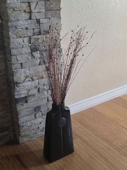 Antique Asian Inspired Vase. 16 Inches Tall. Twigs not included.