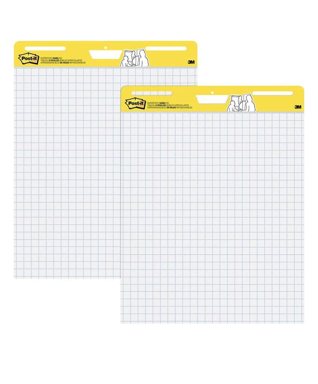 Post-it Super Sticky Easel Pad, 25 x 30 Inches, 30 Sheets/Pad, , Large White Grid Premium Self Stick Flip Chart Paper, Super Sticky