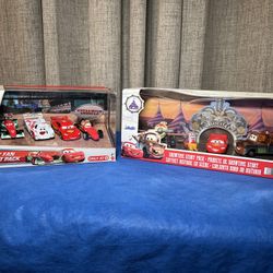 Disney Pixar Cars Gift Pack Bundle : Race Day Fan 4-Car Gist Pack & Circus Velocitas Showtime Story Pack NIB 