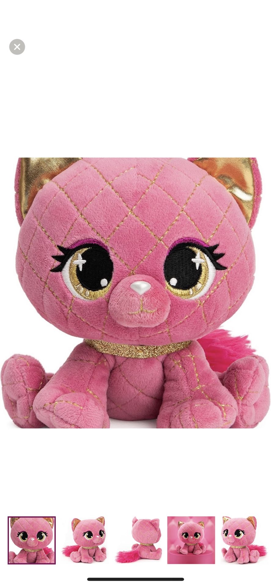 GUND P.Lushes Designer Fashion Pets Madame Purrnel Cat Premium Stuffed Animal Stylish Soft Plush Kitty with Glitter Sparkle, for Ages 3 and Up, Pink a