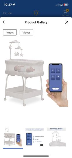 Delta Children SmartSleep Auto Glide Bassinet with Bluetooth for