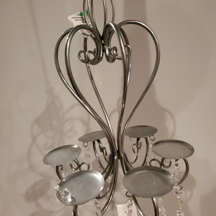 Silver Rhinestone Decorative Candle Backdrop/Home Chandelier (includes hanging hook)