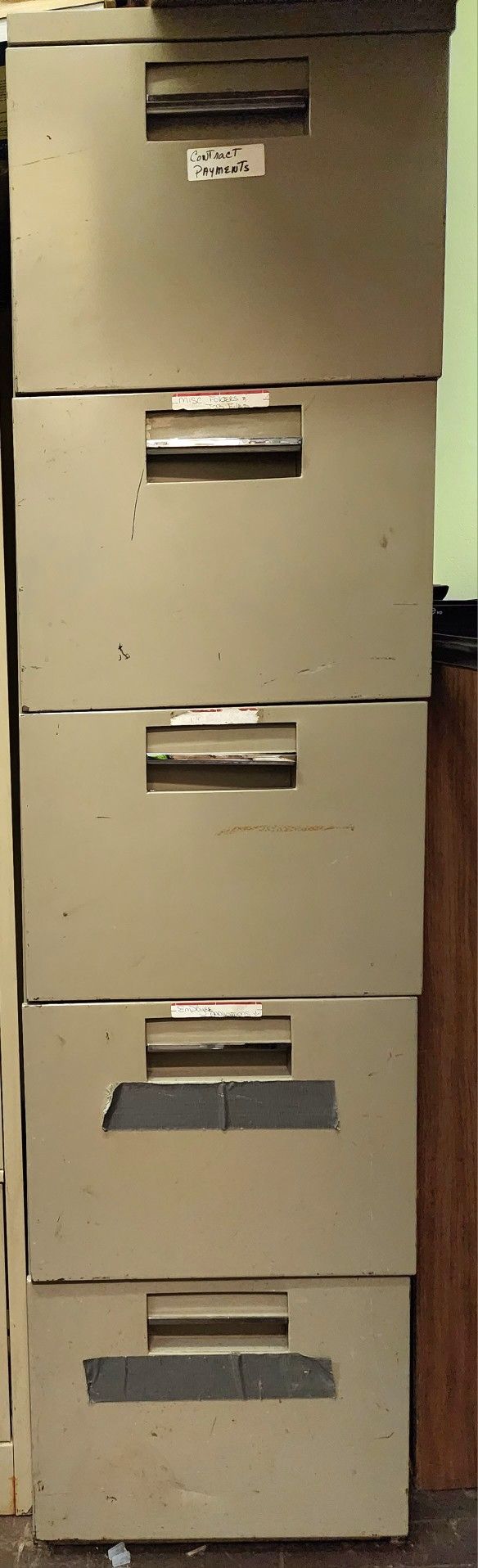 Vertical 5 Drawer Filling Cabinet Metal Steel