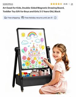 Semoprus Kids Double-Sided Magnetic Art Easel