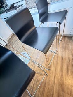 3 IKEA  Stainless steel bar stools