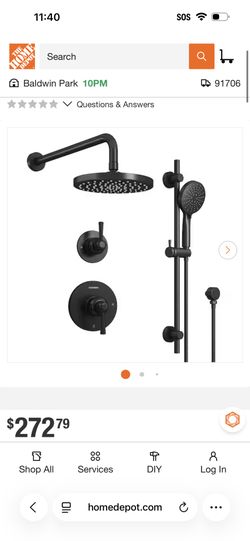 CASAINC 4-spray 8 in. Wall Mount Pressure Balance Hand Shower and Fixed Shower Head in Matte Black (Valve Included)